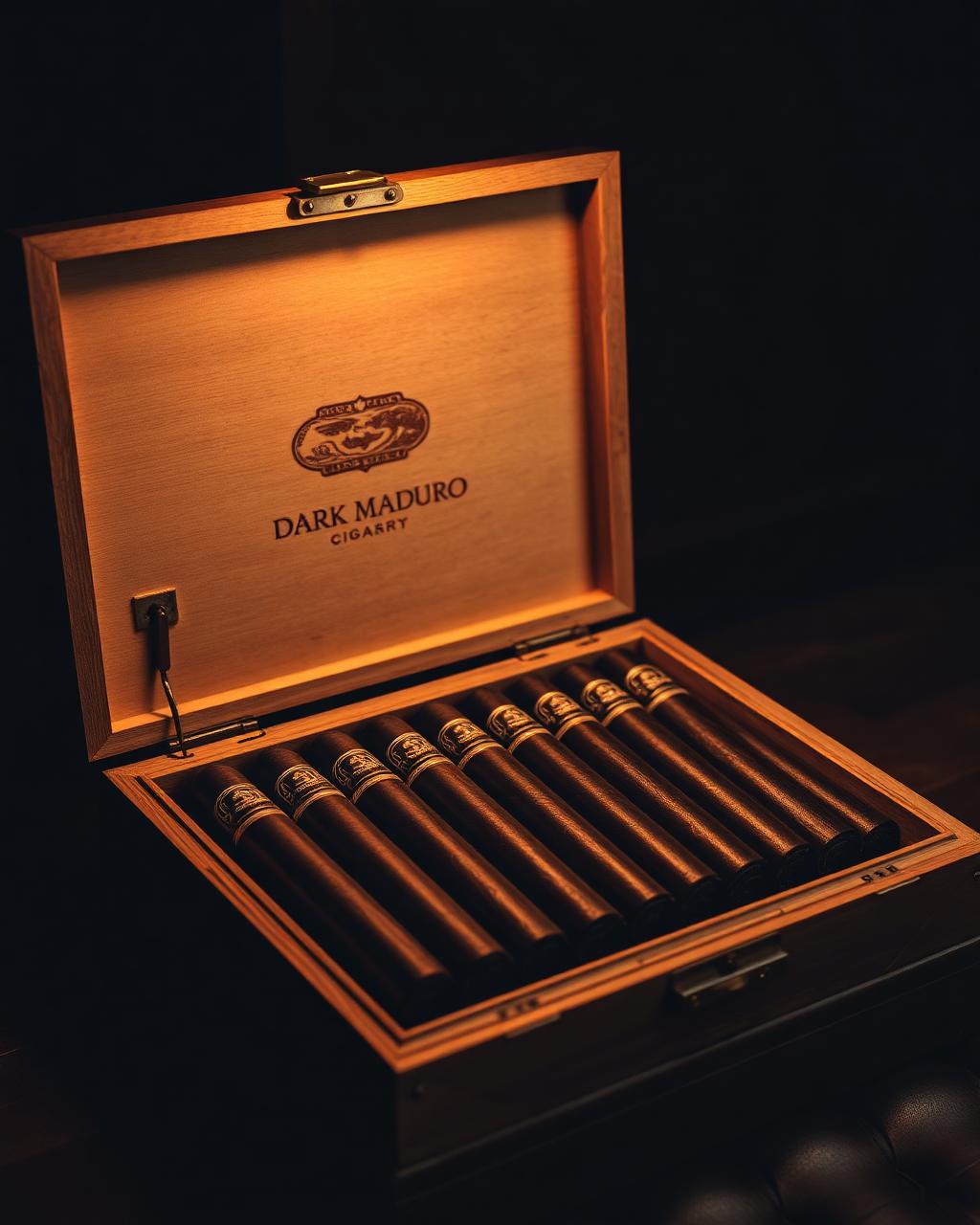 Open box of maduro cigars