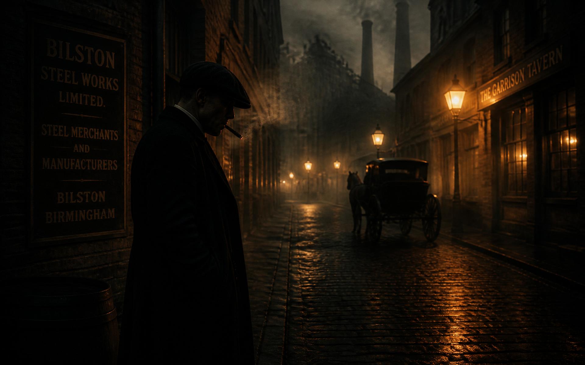 Moody street at dusk
